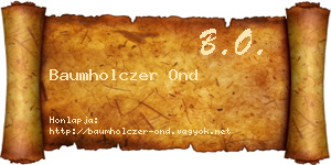 Baumholczer Ond névjegykártya
